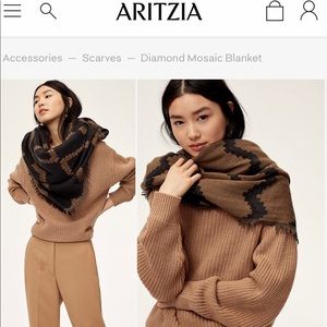 Aritzia Wilfred Diamond Mosaic Blanket Scarf wrap